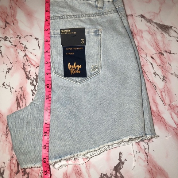 Indigo Rein super high rise denim shorts size 3 Juniors - Picture 6 of 6